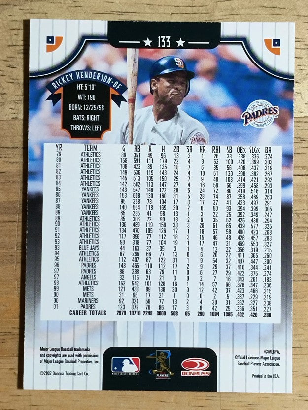 2002 Donruss #133 Rickey Henderson
