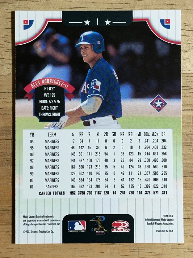 2002 Donruss #1 Alex Rodriguez
