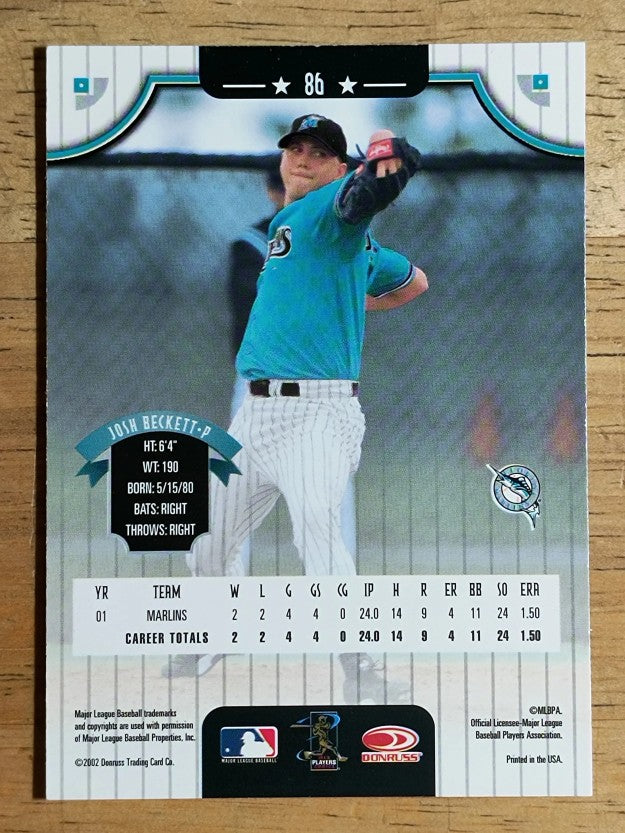 2002 Donruss #86 Josh Beckett