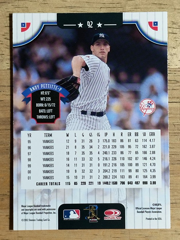2002 Donruss #92 Andy Pettitte