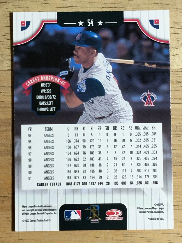 2002 Donruss #54 Garret Anderson