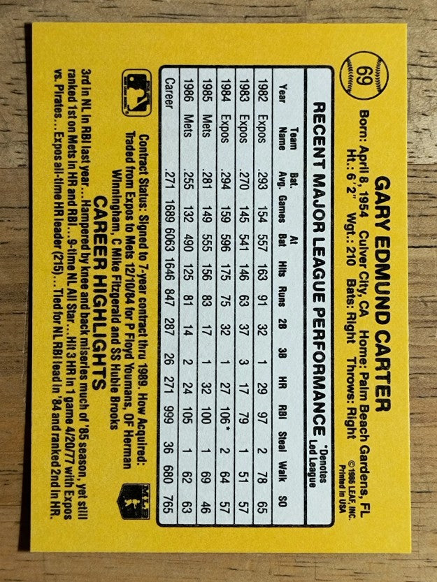 1987 Donruss #69 Gary Carter