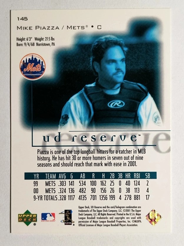 2001 UD Reserve #145 Mike Piazza