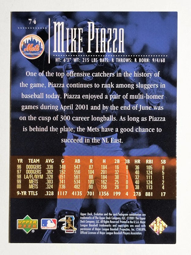 2001 Upper Deck Evolution #74 Mike Piazza