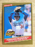 1986 Donruss Highlights #25 Fernando Valenzuela
