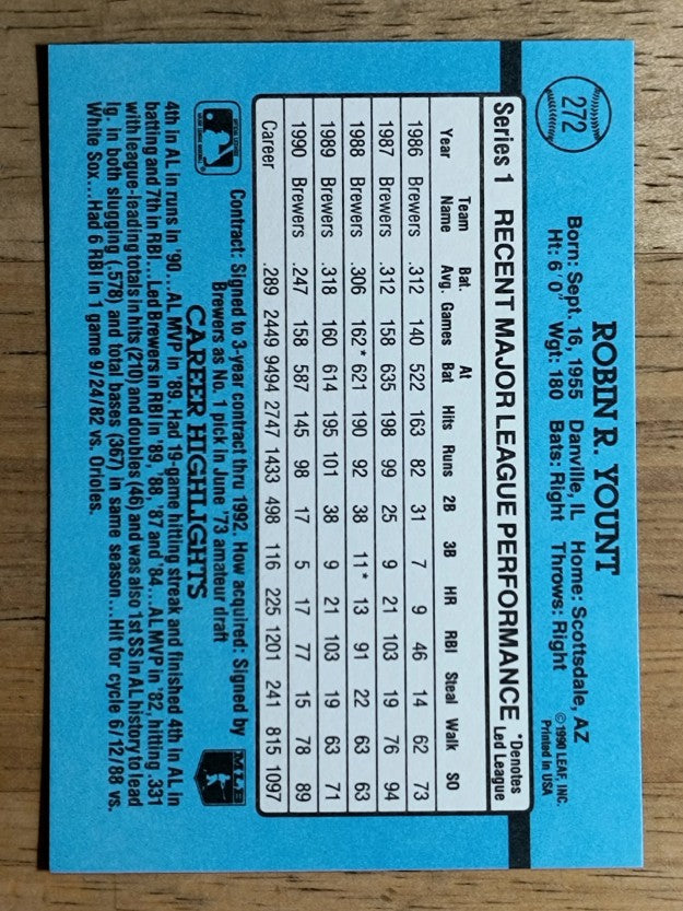 1991 Donruss #272 Robin Yount