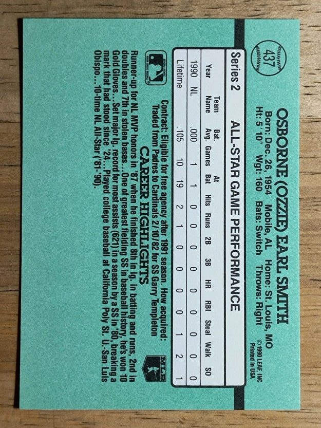 1991 Donruss #437 Ozzie Smith AS