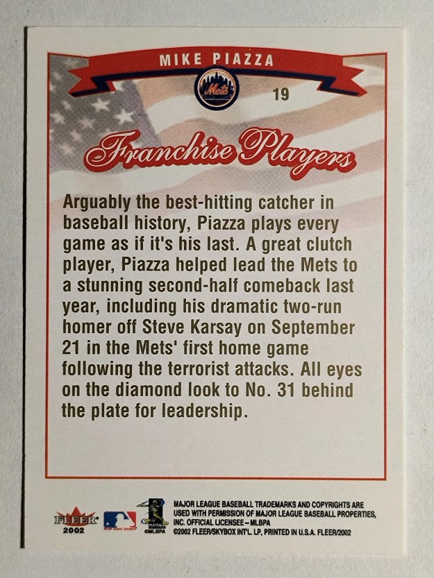 2002 Fleer Gold Backs #19 Mike Piazza FP