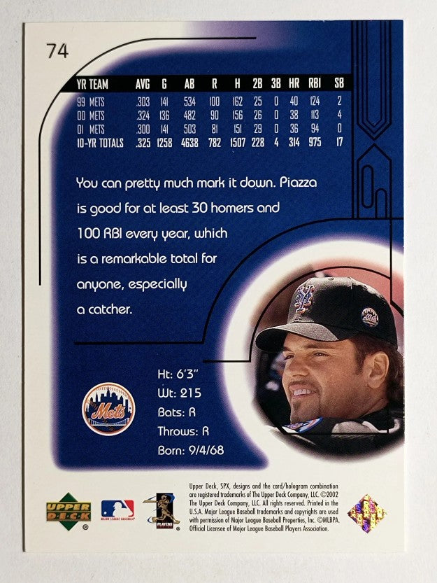 2002 SPx #74 Mike Piazza