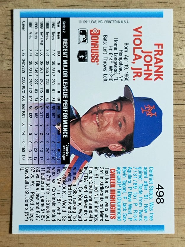 1992 Donruss #498 Frank Viola