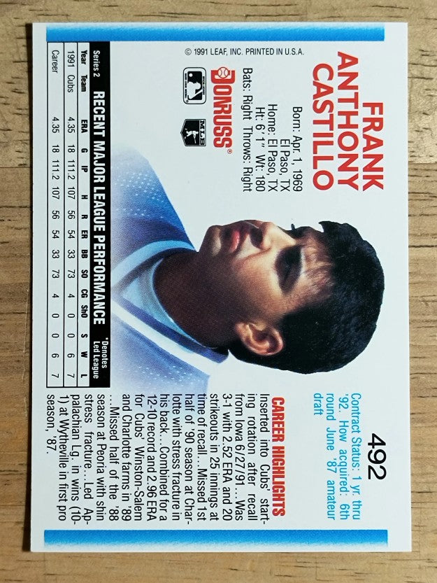 1992 Donruss #492 Frank Castillo