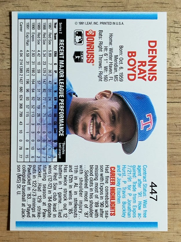 1992 Donruss #447 Oil Can Boyd
