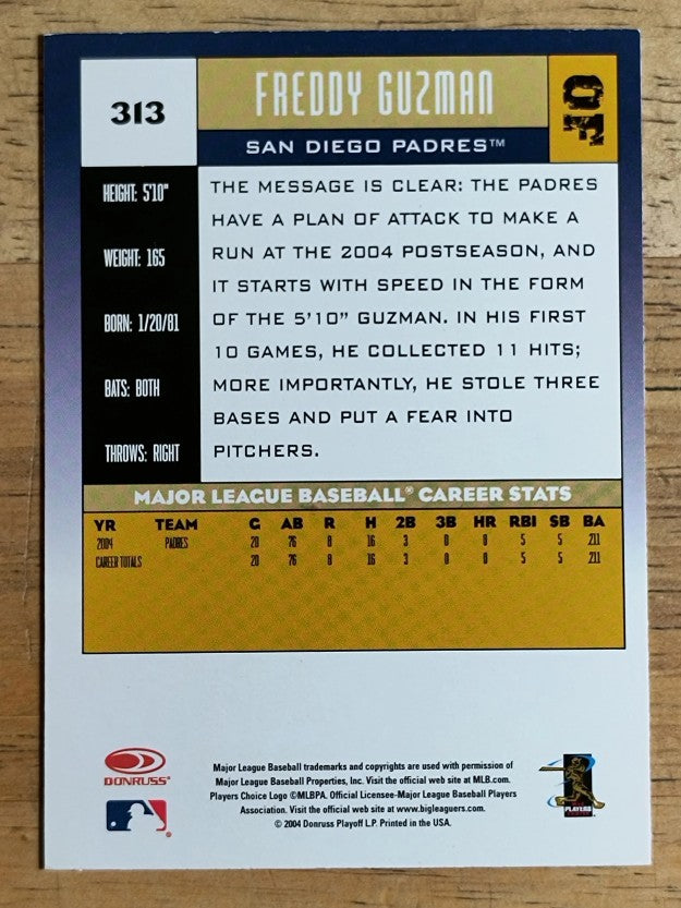 2005 Donruss #313 Freddy Guzman