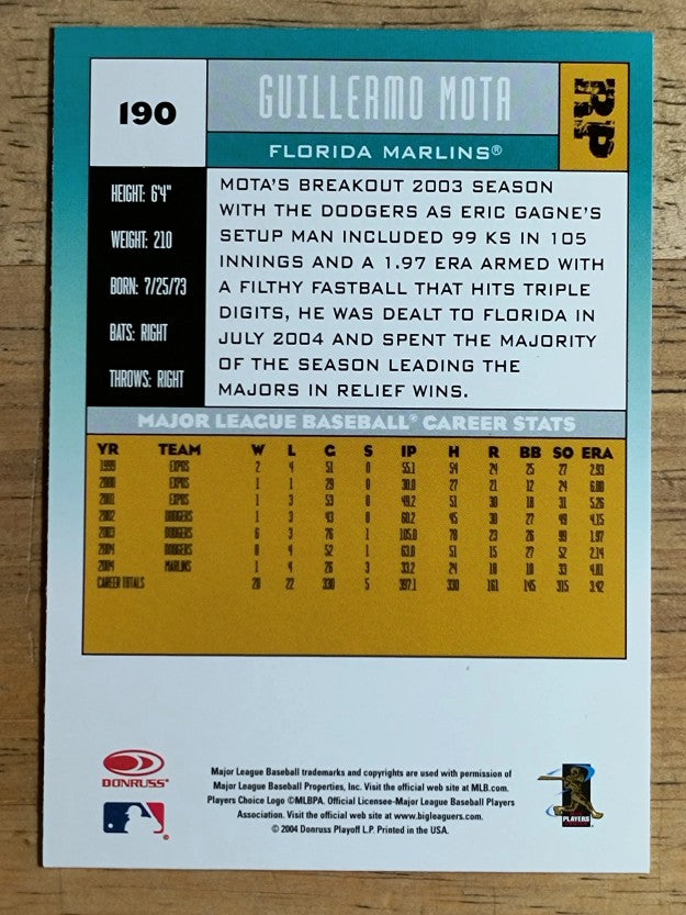 2005 Donruss #190 Guillermo Mota