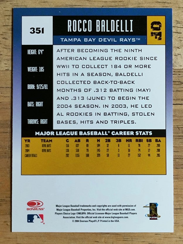 2005 Donruss #351 Rocco Baldelli