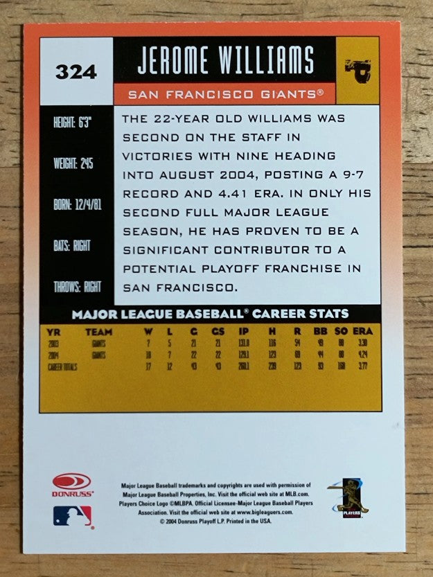 2005 Donruss #324 Jerome Williams