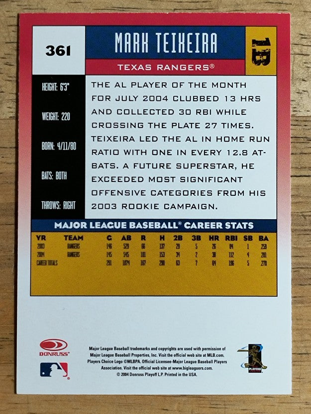 2005 Donruss #361 Mark Teixeira