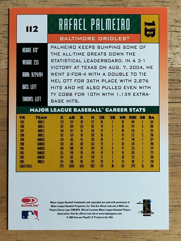 2005 Donruss #112 Rafael Palmeiro