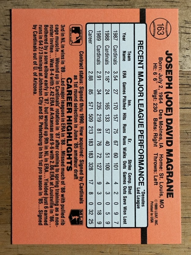1990 Donruss #163 Joe Magrane