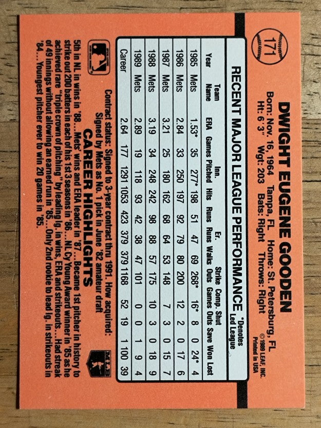 1990 Donruss #171 Dwight Gooden