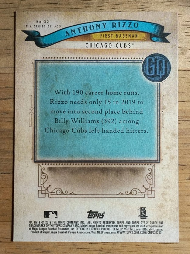 2019 Topps Gypsy Queen #32 Anthony Rizzo