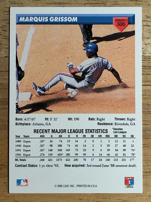 1993 Donruss #300 Marquis Grissom