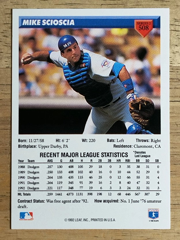 1993 Donruss #508 Mike Scioscia
