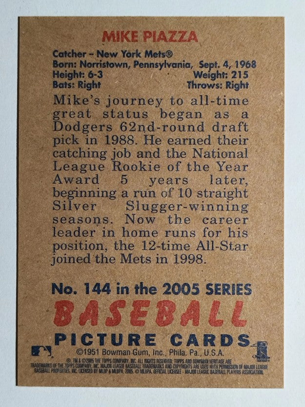 2005 Bowman Heritage #144 Mike Piazza