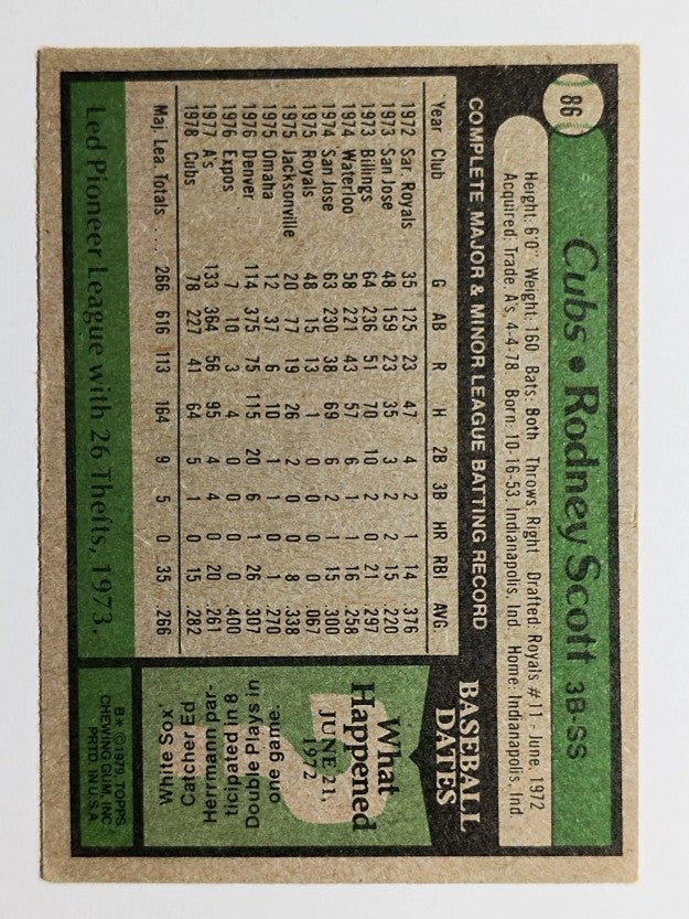 1979 Topps #86 Rodney Scott (VGEX)