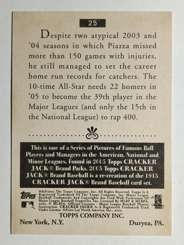 2005 Topps Cracker Jack #25 Mike Piazza