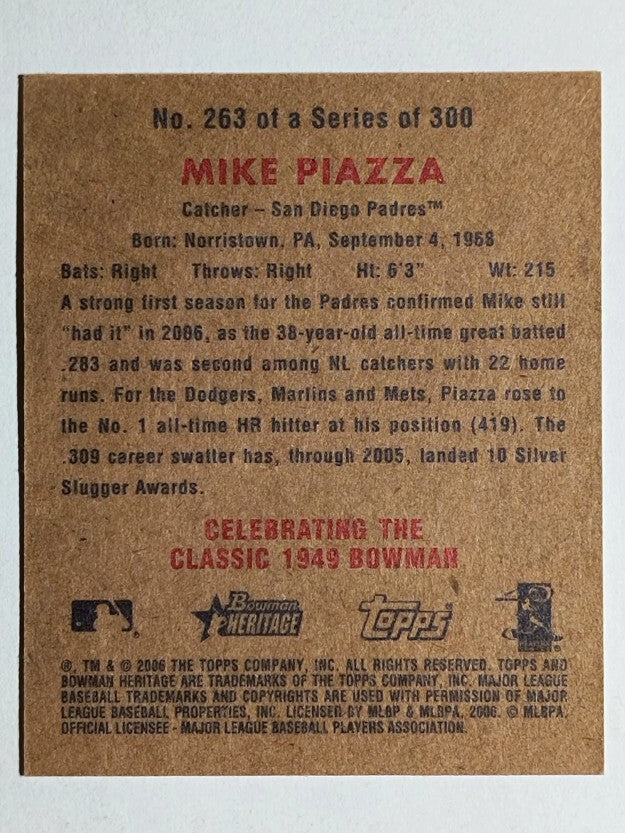 2006 Bowman Heritage Mini #263 Mike Piazza