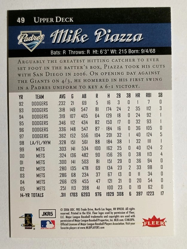 2006 Flair Showcase #49 Mike Piazza UD