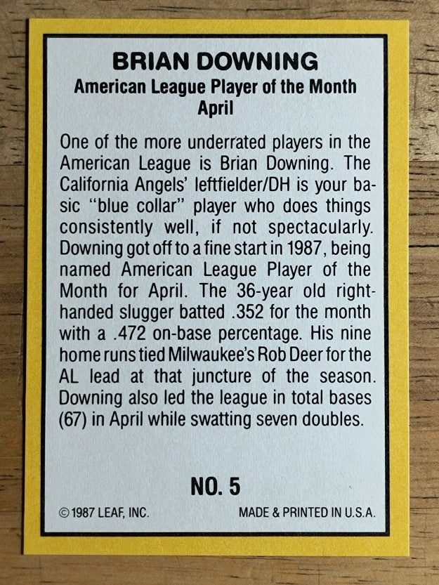 1987 Donruss Highlights #5 Brian Downing