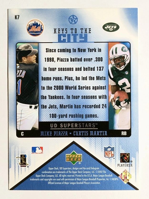 2002-03 UD SuperStars Keys to the City #K7 Mike Piazza/Curtis Martin