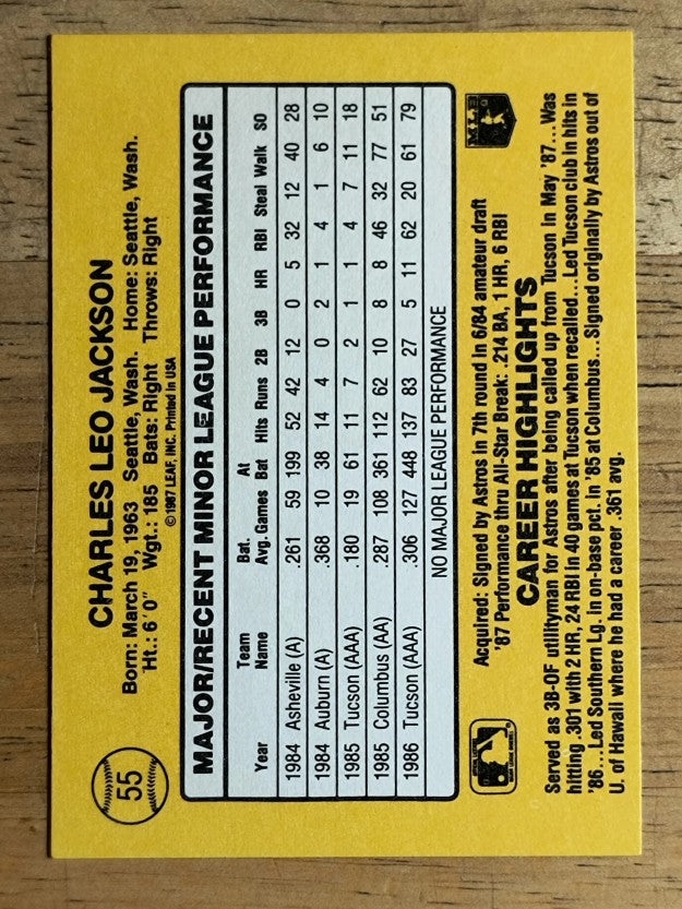 1987 Donruss Rookies #55 Chuck Jackson