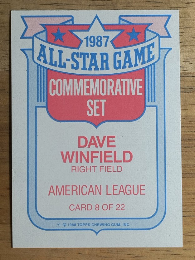 1988 Topps Glossy All-Stars #8 Dave Winfield