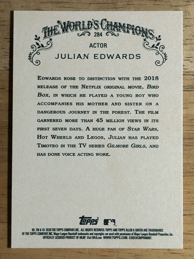 2020 Topps Allen and Ginter #284 Julian Edwards