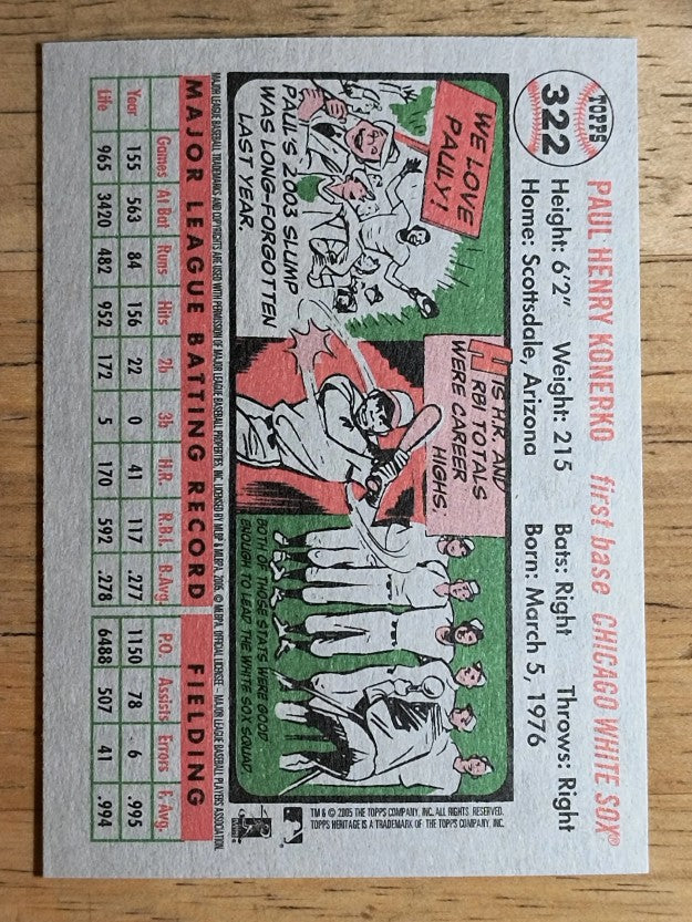 2005 Topps Heritage #322 Paul Konerko