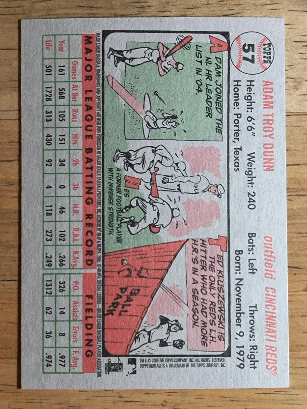 2005 Topps Heritage #57 Adam Dunn