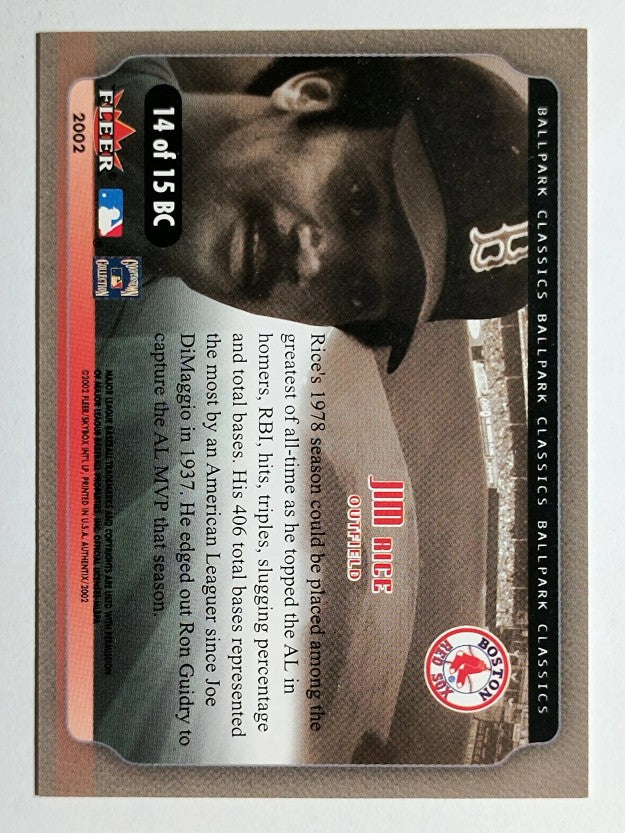 2002 Fleer Authentix Ballpark Classics #14 Jim Rice