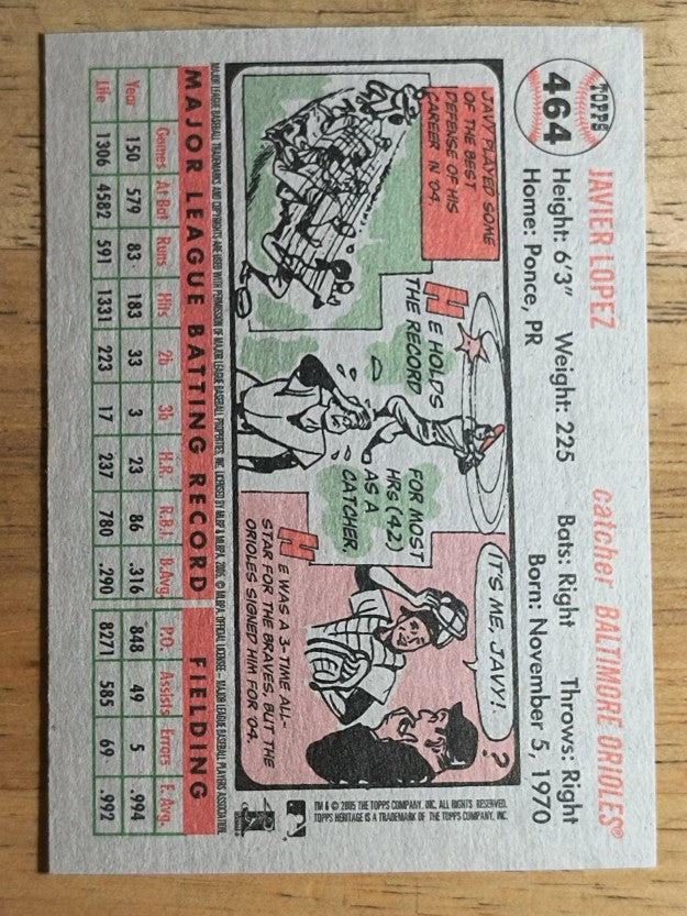 2005 Topps Heritage #464 Javy Lopez SP