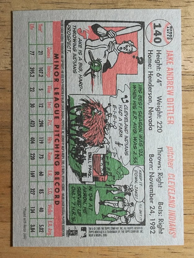 2005 Topps Heritage #140 Jake Dittler