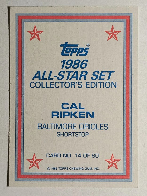 1986 Topps Glossy Send-Ins #14 Cal Ripken