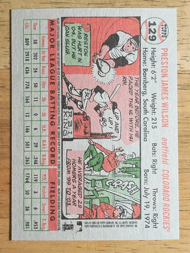 2005 Topps Heritage #129 Preston Wilson