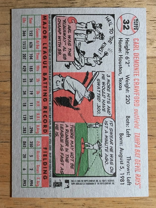 2005 Topps Heritage #32 Carl Crawford