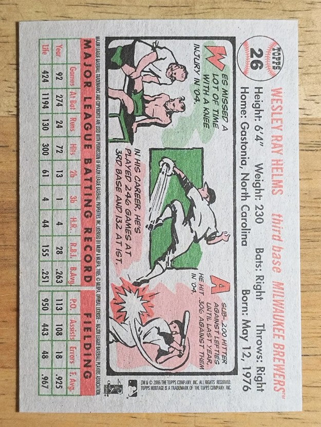 2005 Topps Heritage #26 Wes Helms