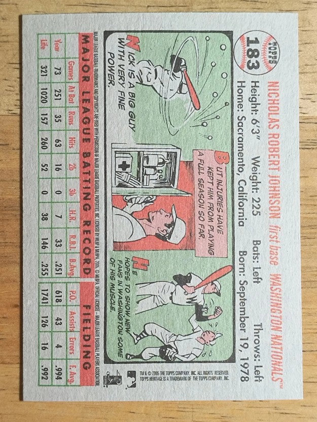2005 Topps Heritage #183 Nick Johnson