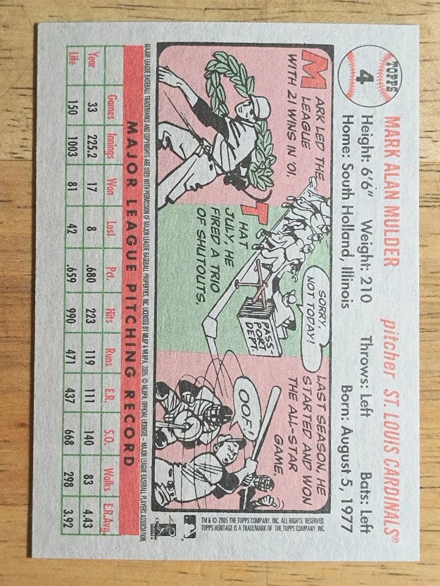2005 Topps Heritage #4 Mark Mulder