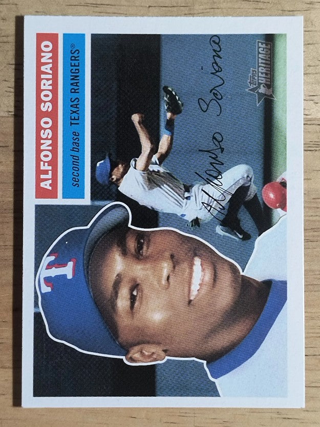 2005 Topps Heritage #3A Alfonso Soriano Fldg