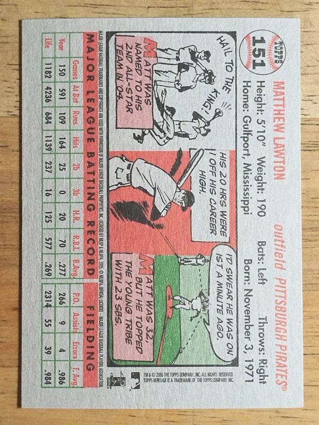 2005 Topps Heritage #151 Matt Lawton